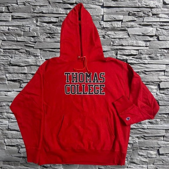Champion Thomas College Hoodie Red Size Not Listed Possible XL - Picture 1 of 2